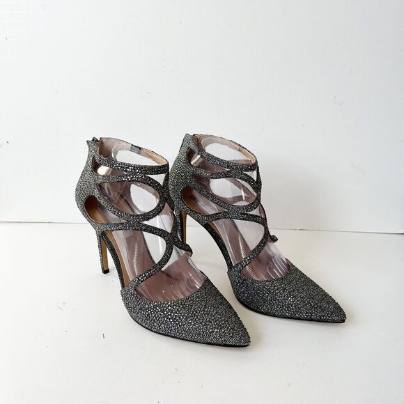 INC. International Concepts Kaffe2 Silver Rhinestone Pumps Pointed Toe Sz 9 NWOB - Picture 4 of 15